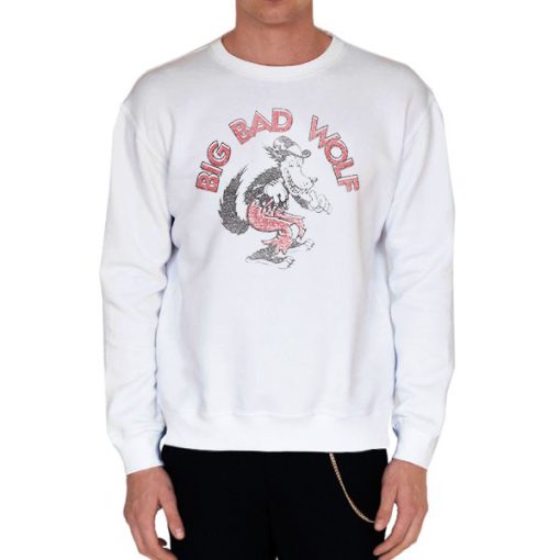 White Sweatshirt Vintage 90s Big Bad Wolf