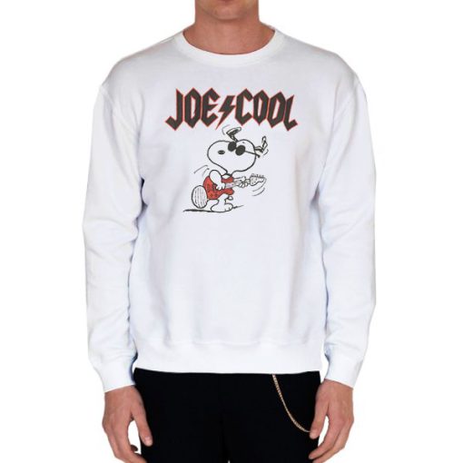 White Sweatshirt Vintage Parody Badn Joe Cool Snoopy